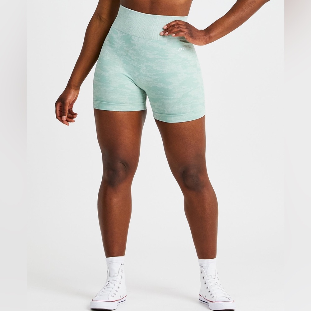 AYBL Evolve Camo Seamless Shorts in Green Sz L